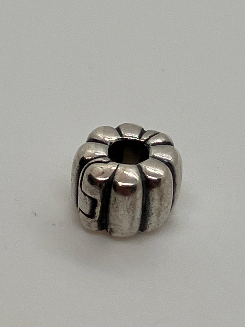 Pandora 925 ALE Sterling Silver Ribbed Clip Charm Retired | 790163